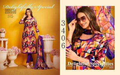 Vaishali digital print pura crape Dress materials wholesale price in Vadodara