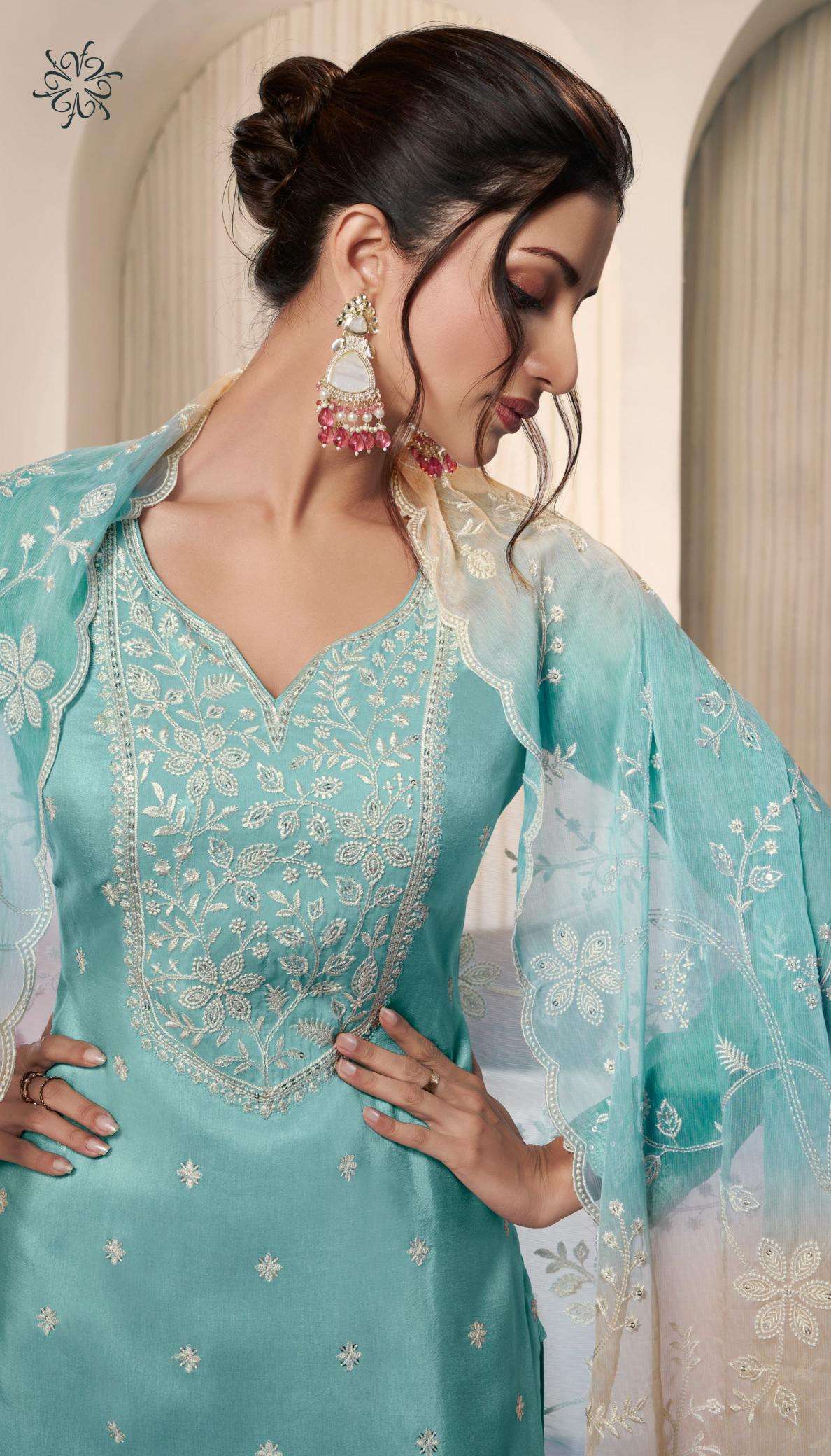 Vinay kuleesh ombre moonga Pakistani lawn suits online in Bangalore