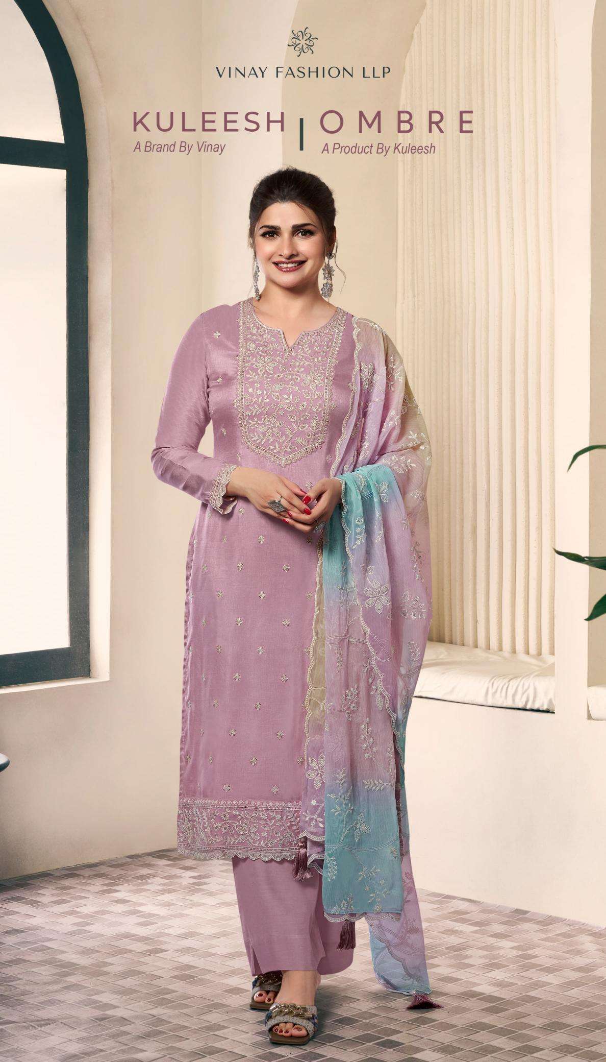 Vinay kuleesh ombre moonga Pakistani lawn suits online in Bangalore