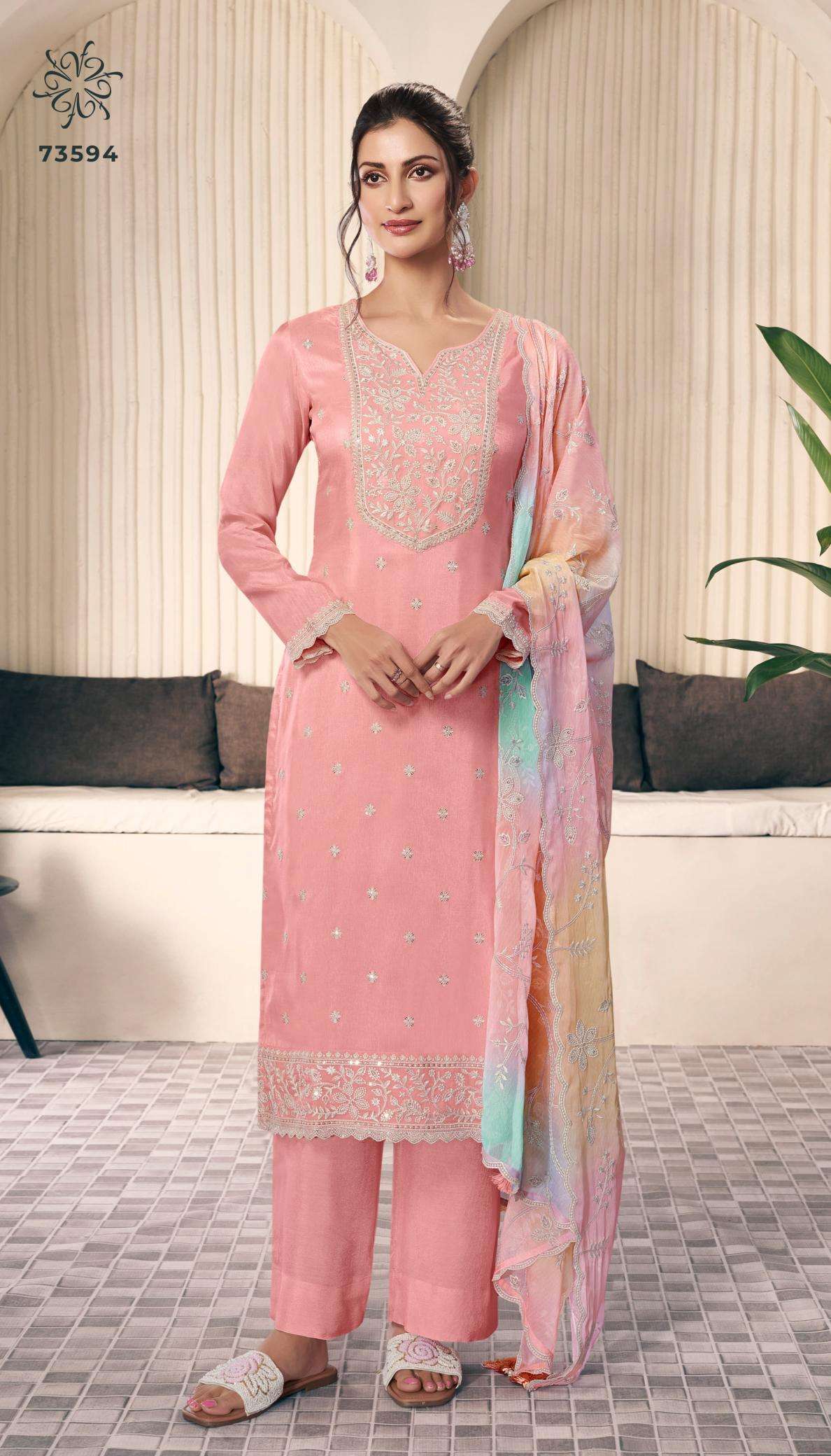 Vinay kuleesh ombre moonga Pakistani lawn suits online in Bangalore