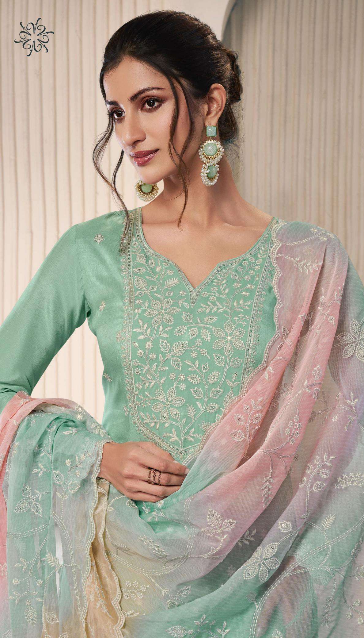 Vinay kuleesh ombre moonga Pakistani lawn suits online in Bangalore