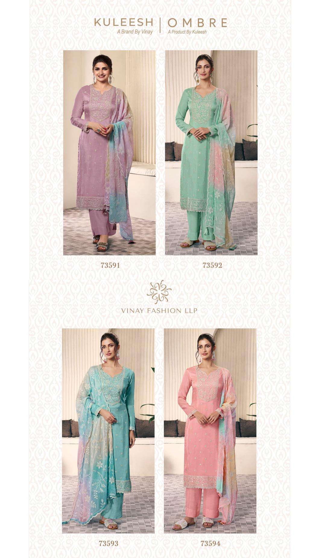 Vinay kuleesh ombre moonga Pakistani lawn suits online in Bangalore