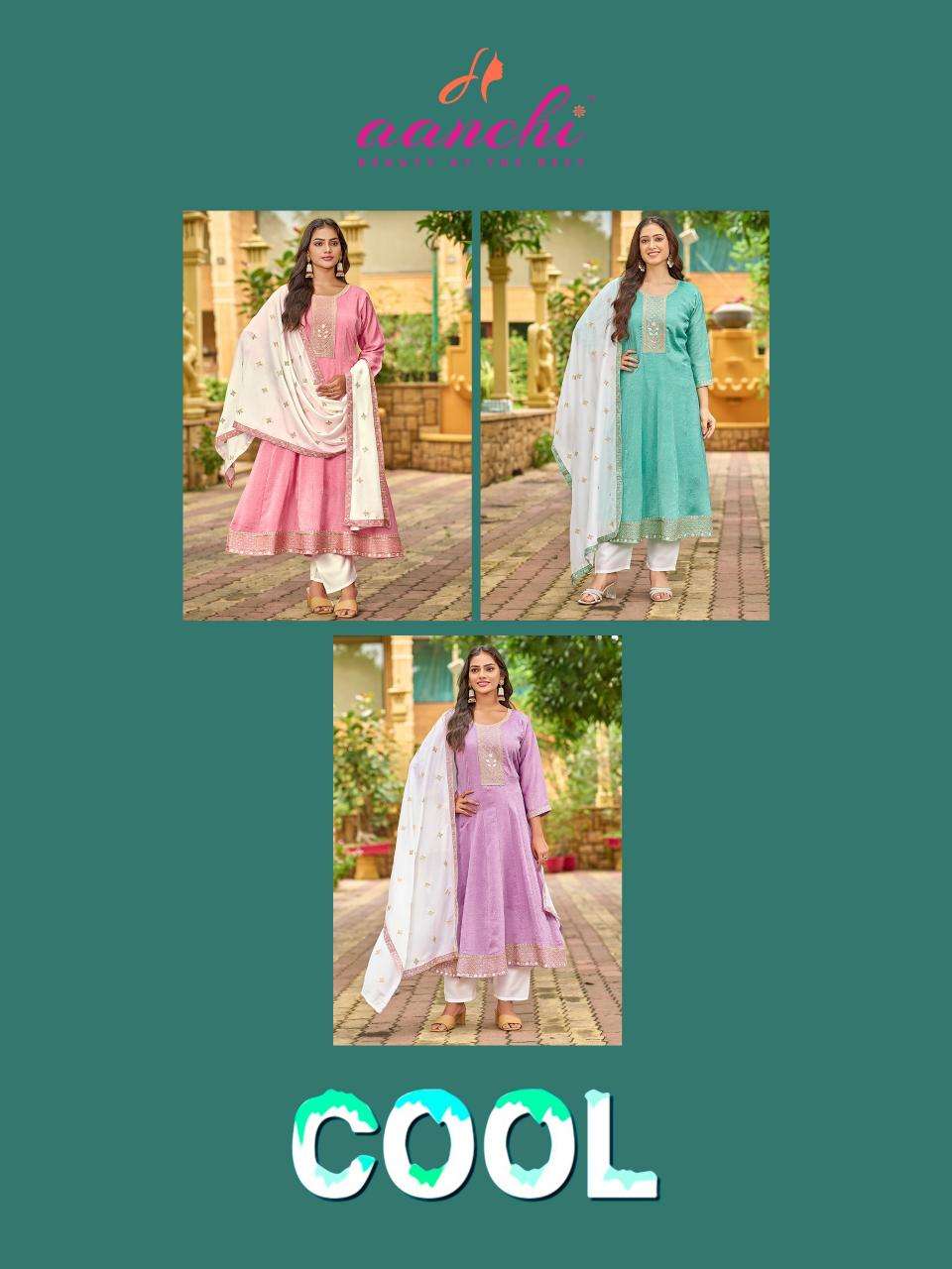 Aanchi cool fancy 3 indian cotton kurtis sale