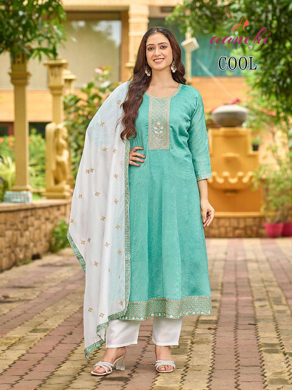 Aanchi cool fancy 3 indian cotton kurtis sale