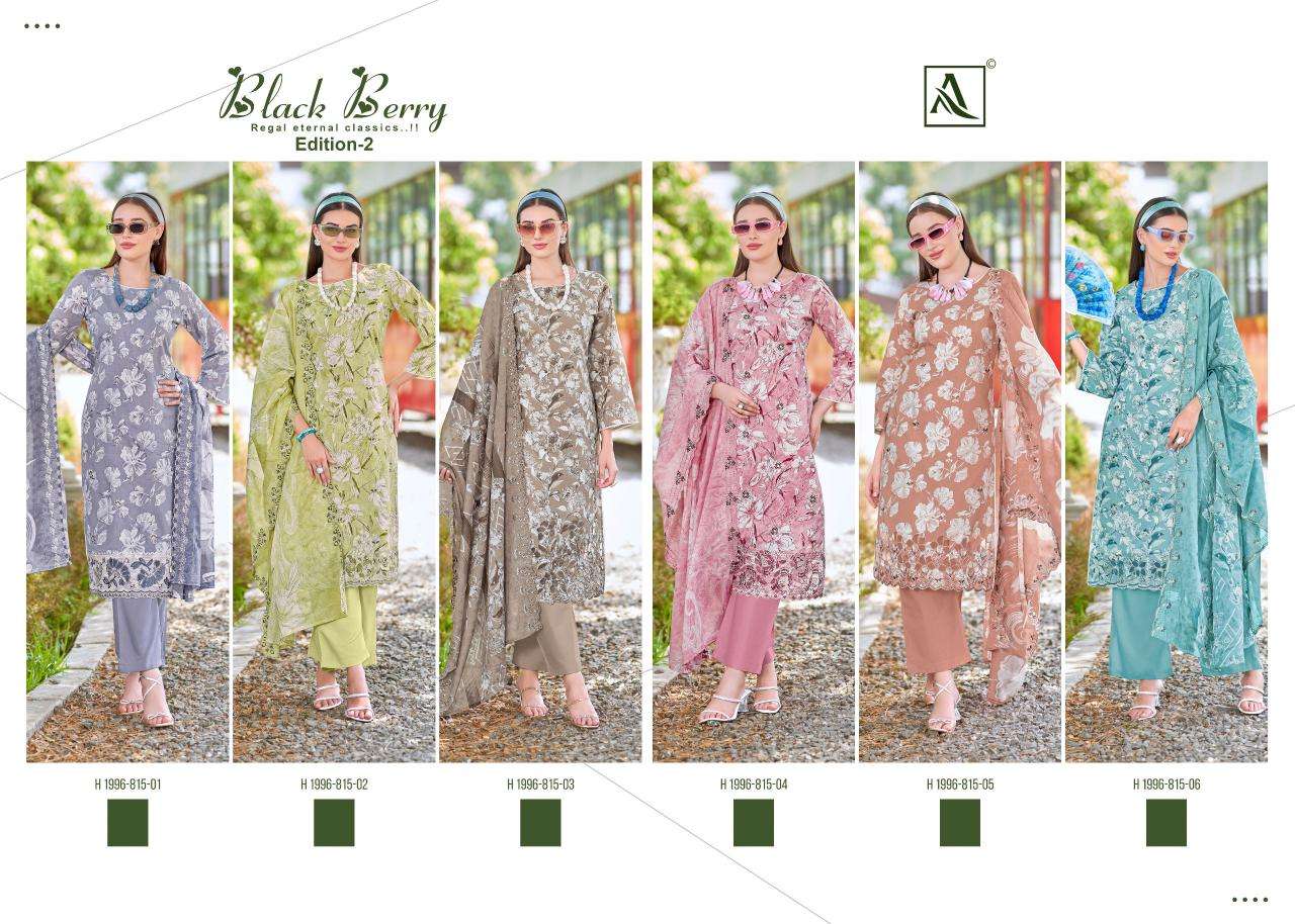 Alok suit black berry 2 Dress material manufacturers in Hyderabad