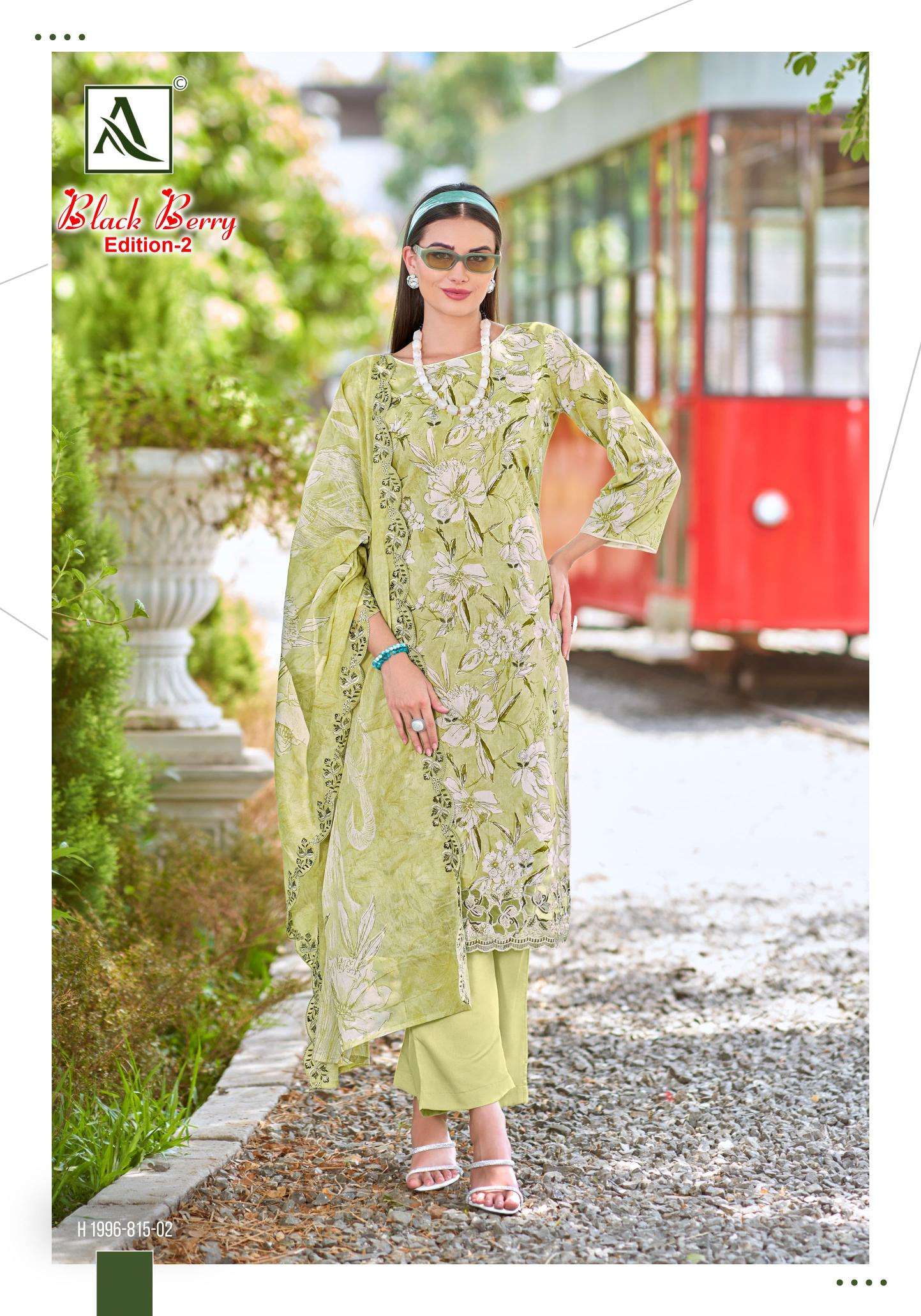 Alok suit black berry 2 Dress material manufacturers in Hyderabad