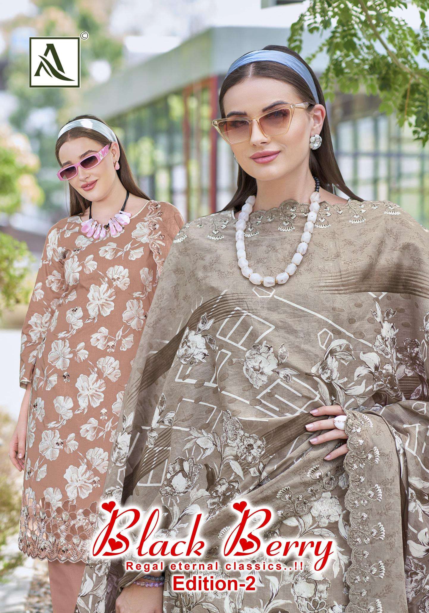 Alok suit black berry 2 Dress material manufacturers in Hyderabad