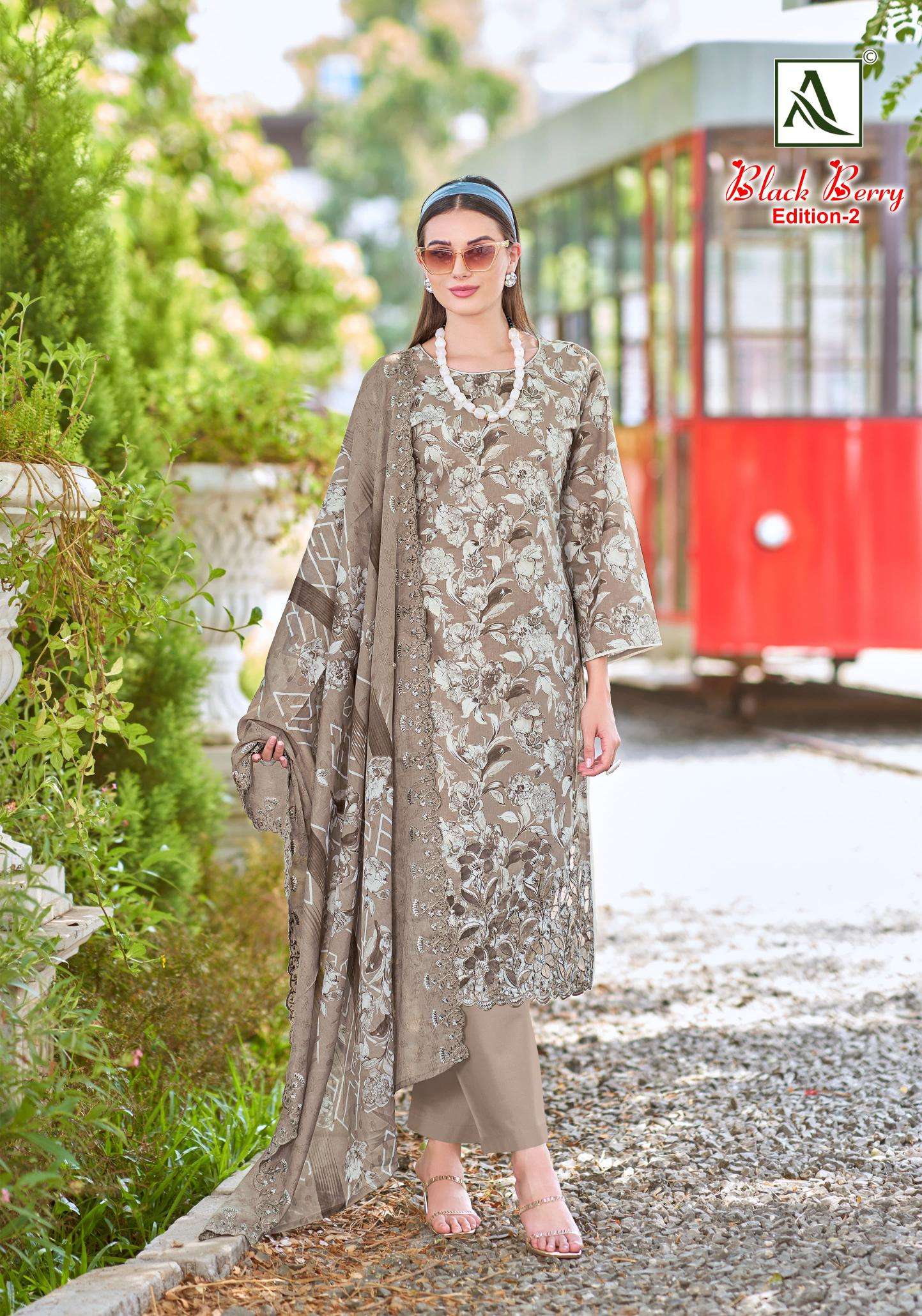 Alok suit black berry 2 Dress material manufacturers in Hyderabad