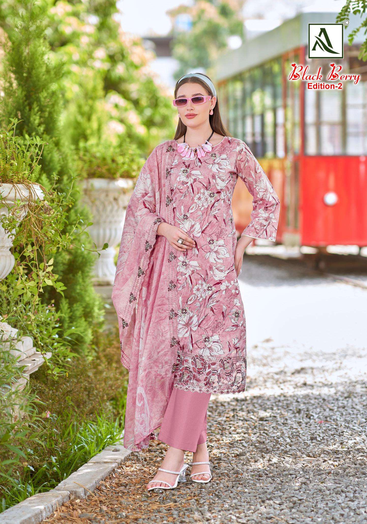 Alok suit black berry 2 Dress material manufacturers in Hyderabad
