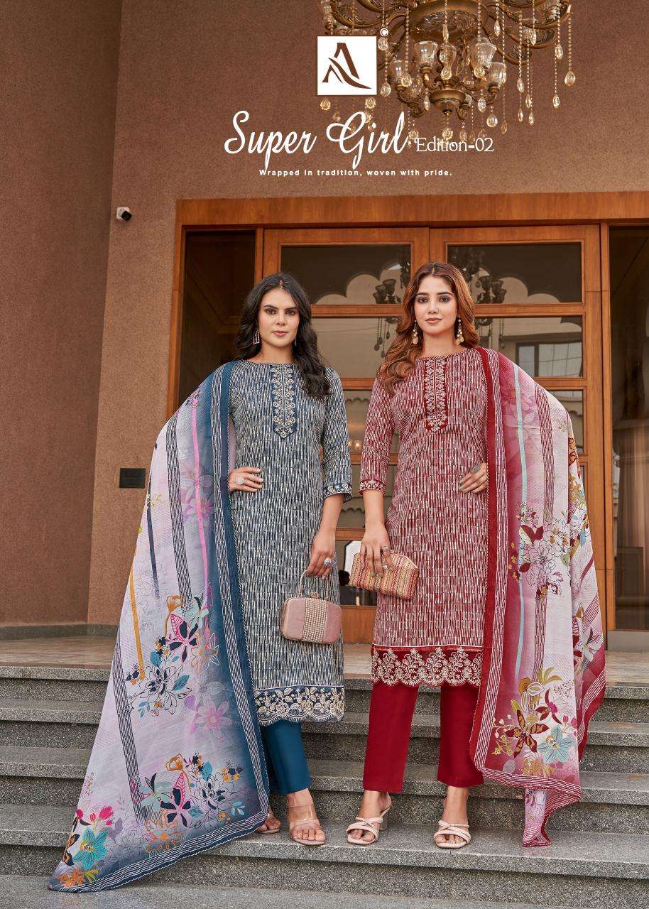 Alok suit super girl 2 Casual dress materials wholesale