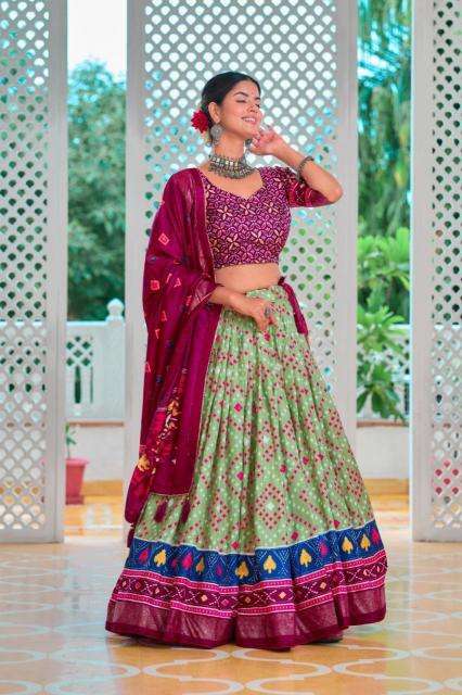 Amisha vol 2 Tussar Silk Lehenga choli exporters in India