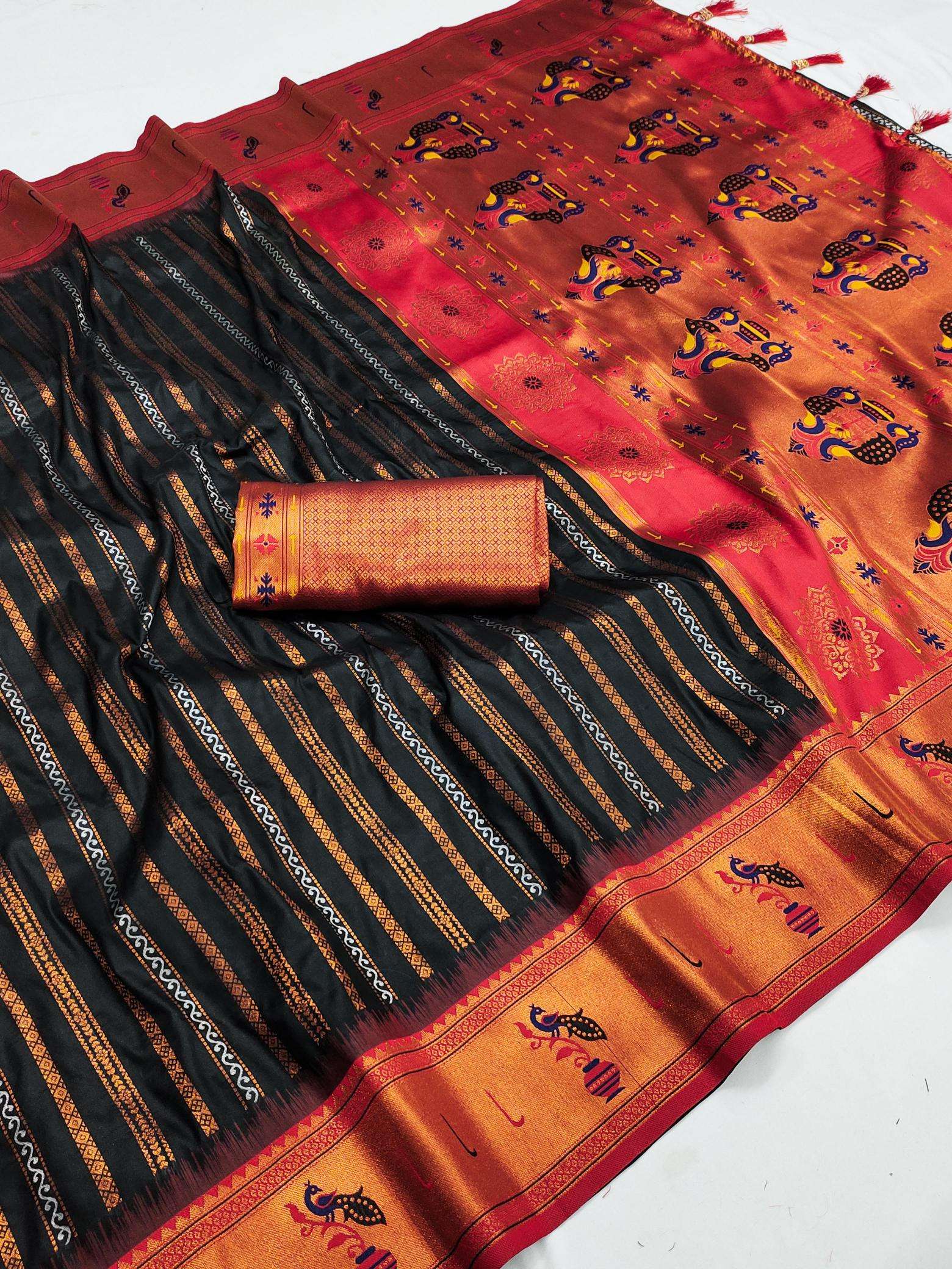 Anokhi paithani soft silk zari Surat saree designs