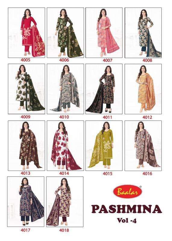 Baalar pashmina vol-04 Dress material wholesalers in Kolkata
