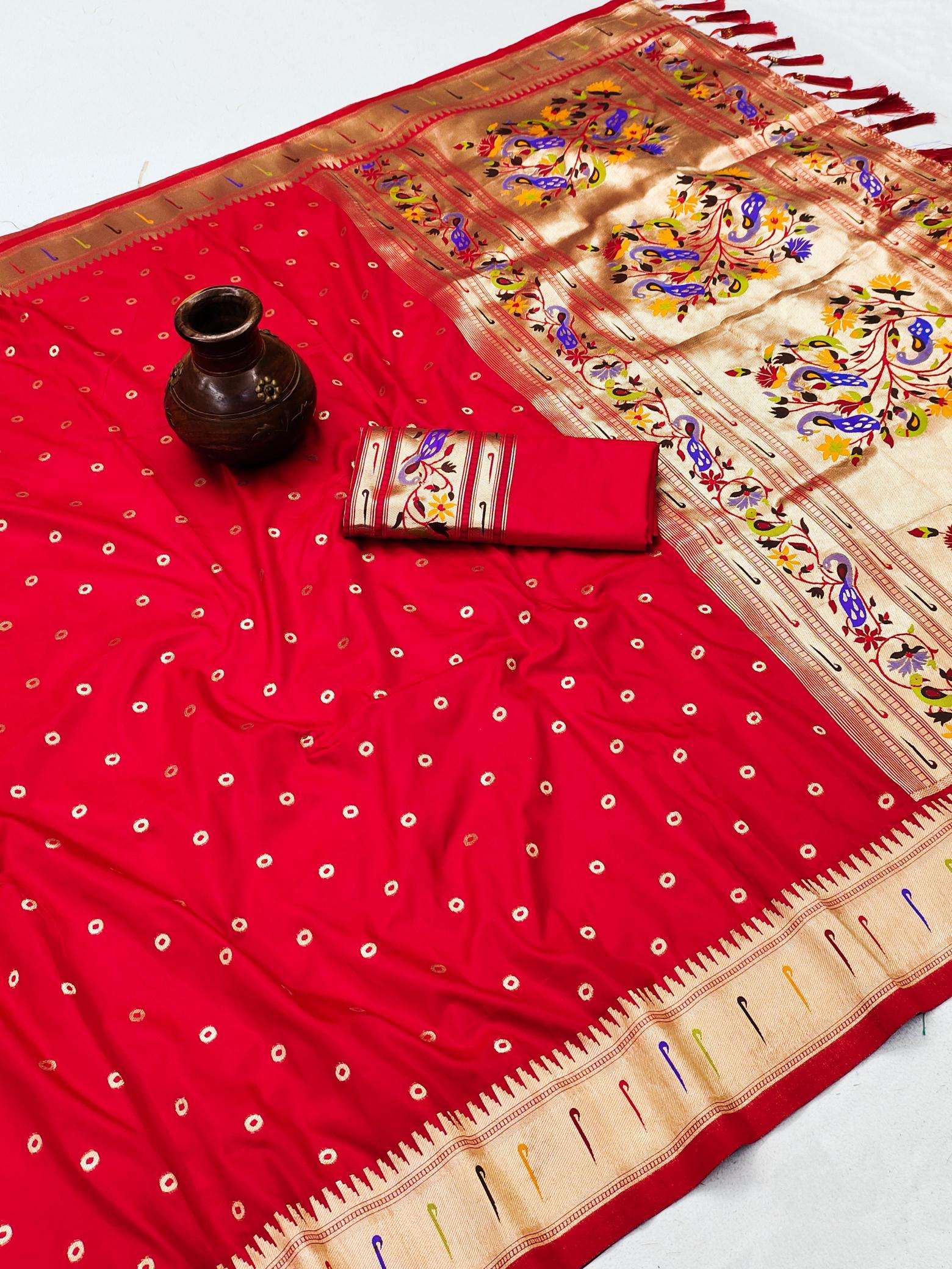 Bindi paithani soft silk zari Surat saree manufacturers