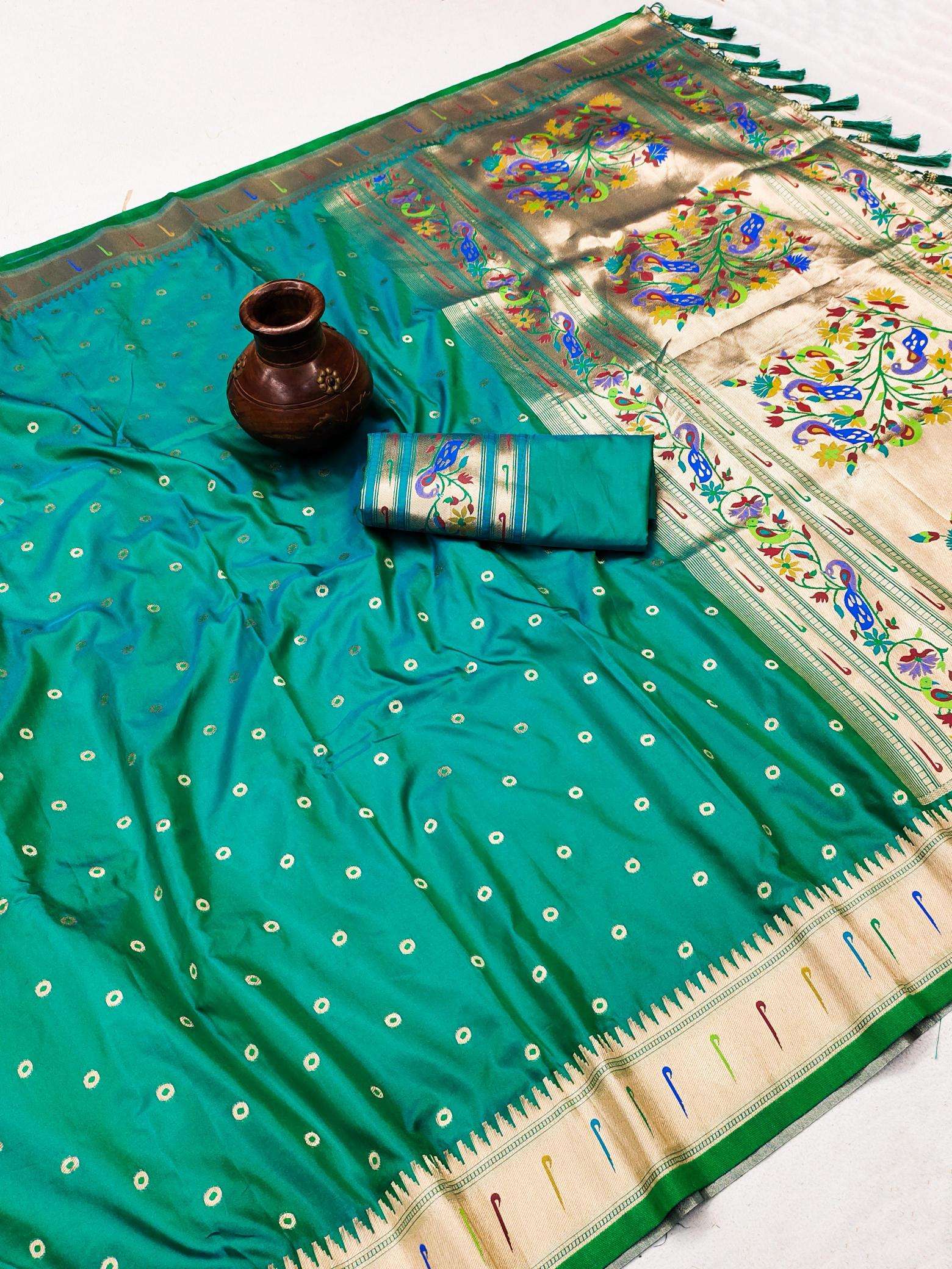 Bindi paithani soft silk zari Surat saree manufacturers