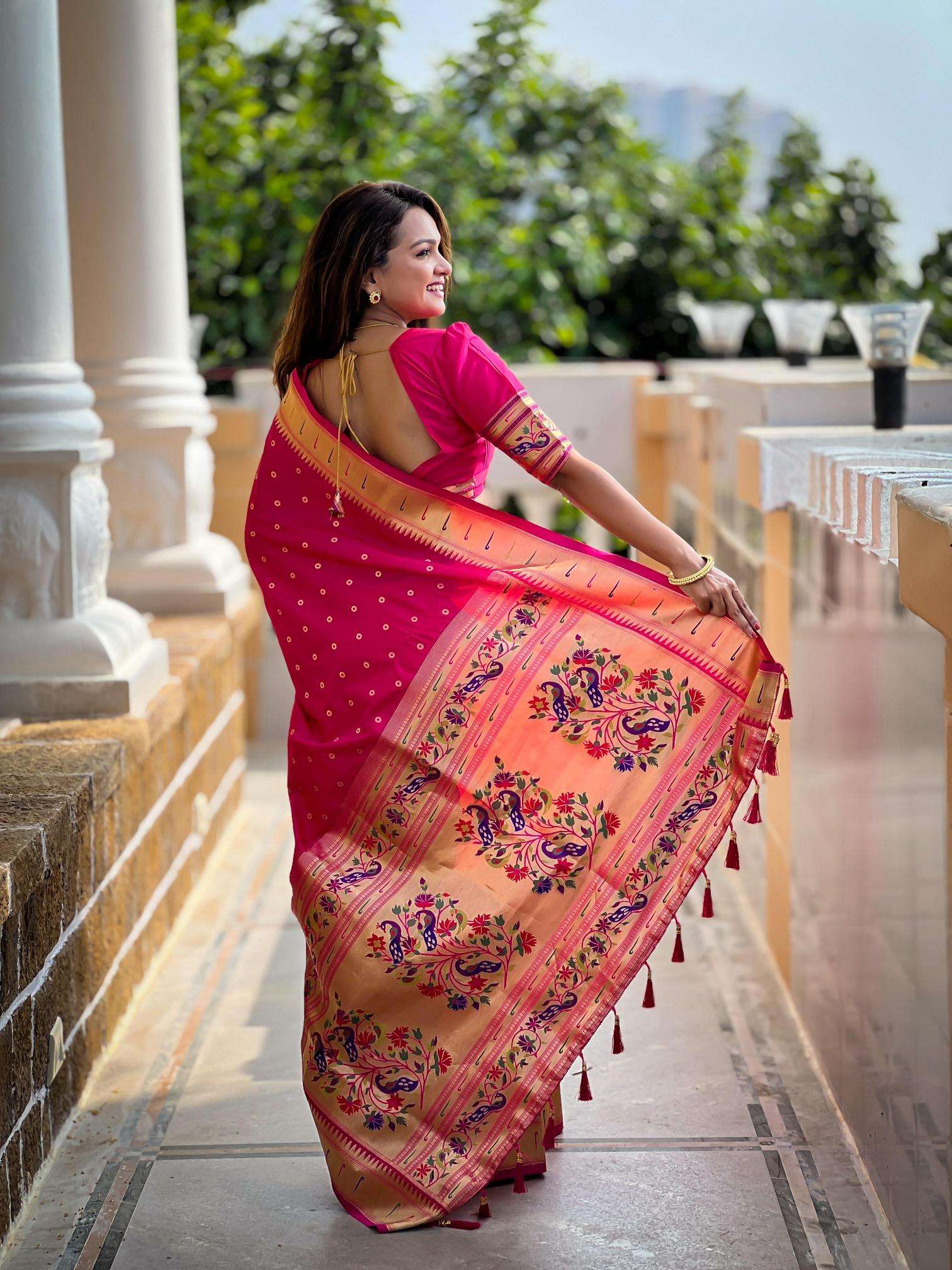 Bindi paithani soft silk zari Surat saree manufacturers