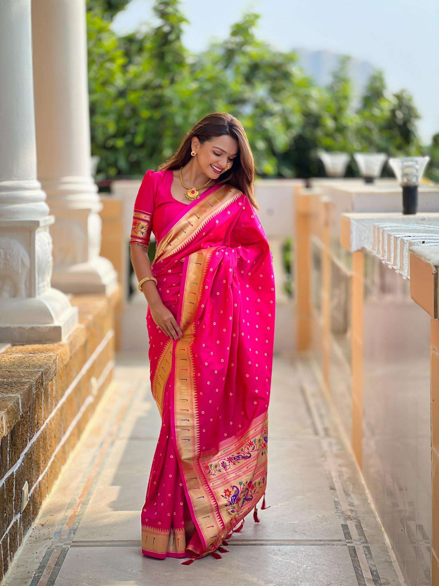 Bindi paithani soft silk zari Surat saree manufacturers
