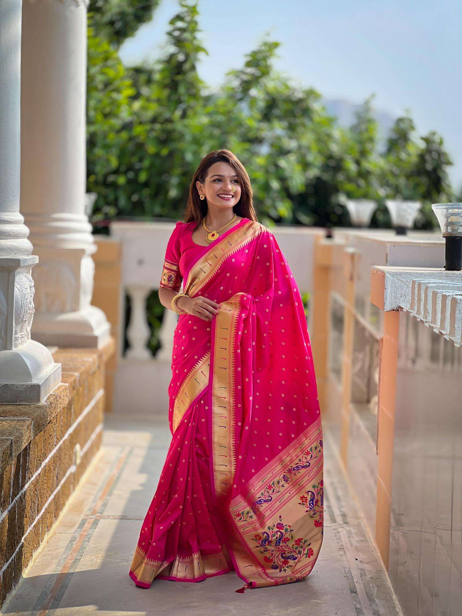 Bindi paithani soft silk zari Surat saree manufacturers