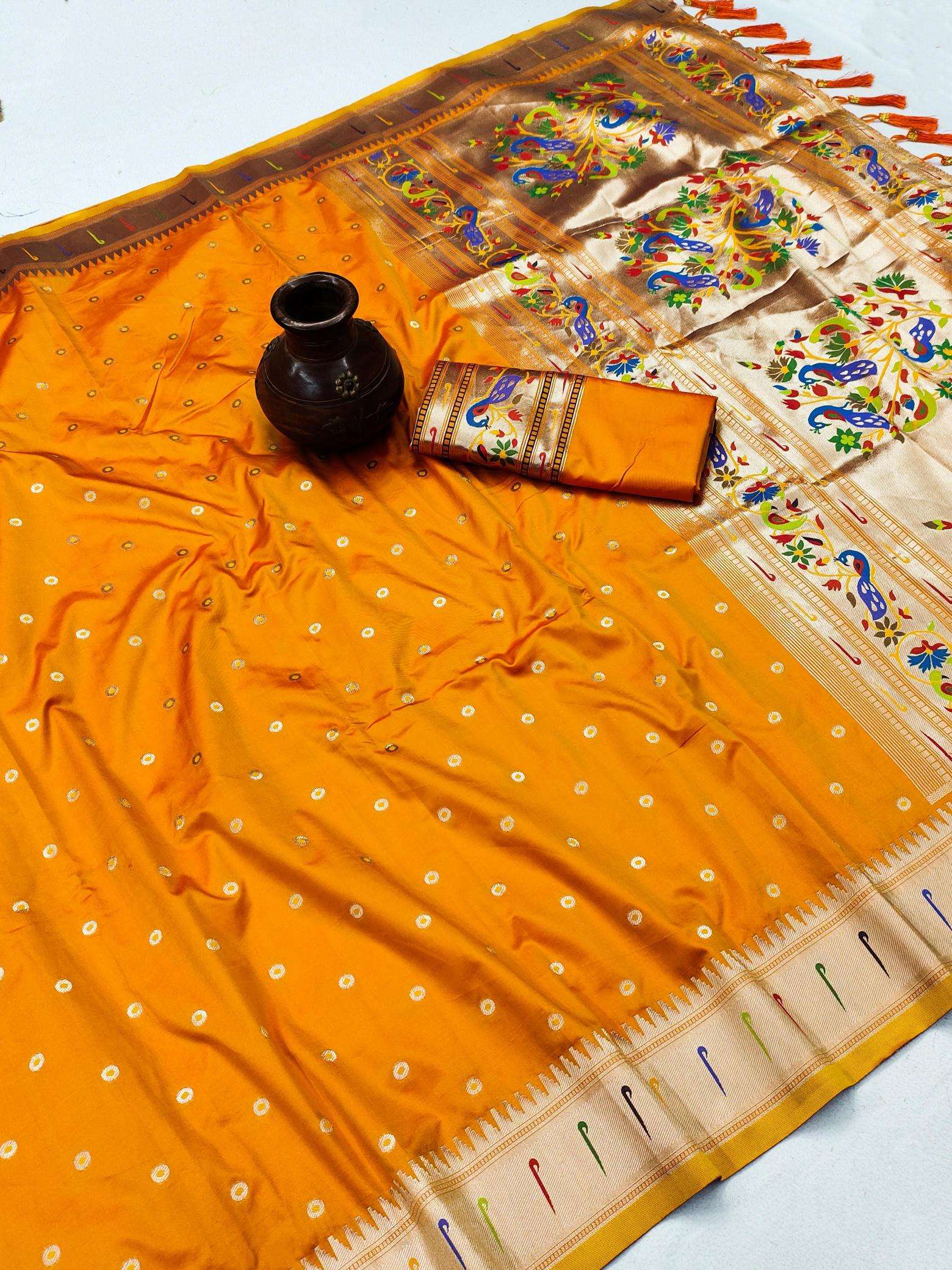 Bindi paithani soft silk zari Surat saree manufacturers