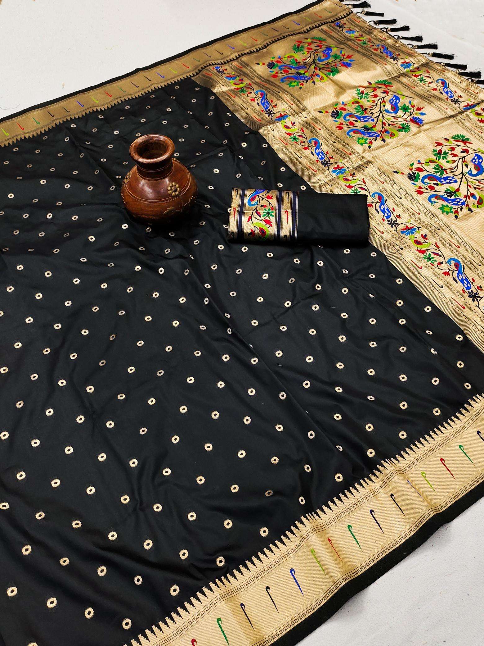 Bindi paithani soft silk zari Surat saree manufacturers