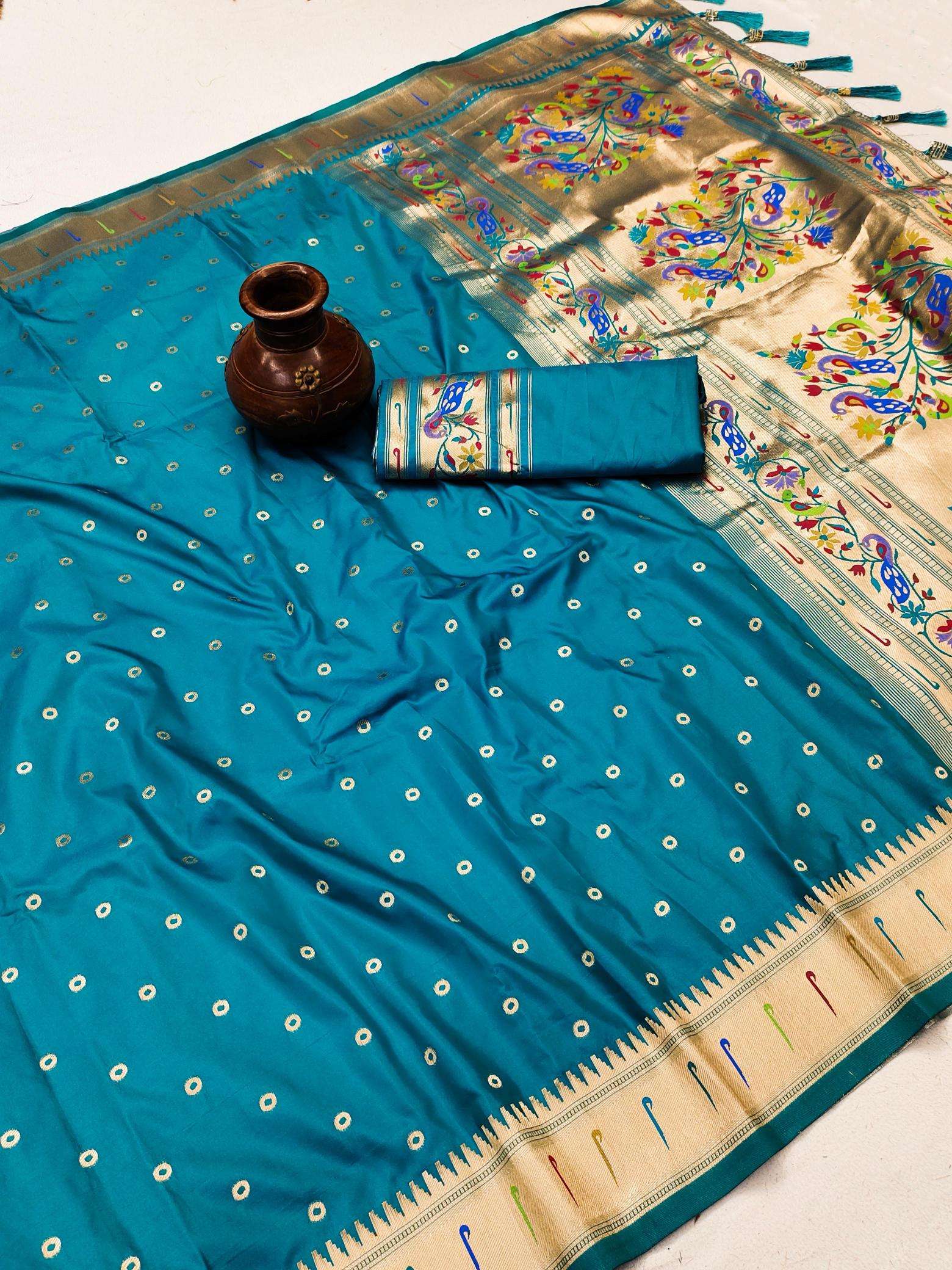 Bindi paithani soft silk zari Surat saree manufacturers