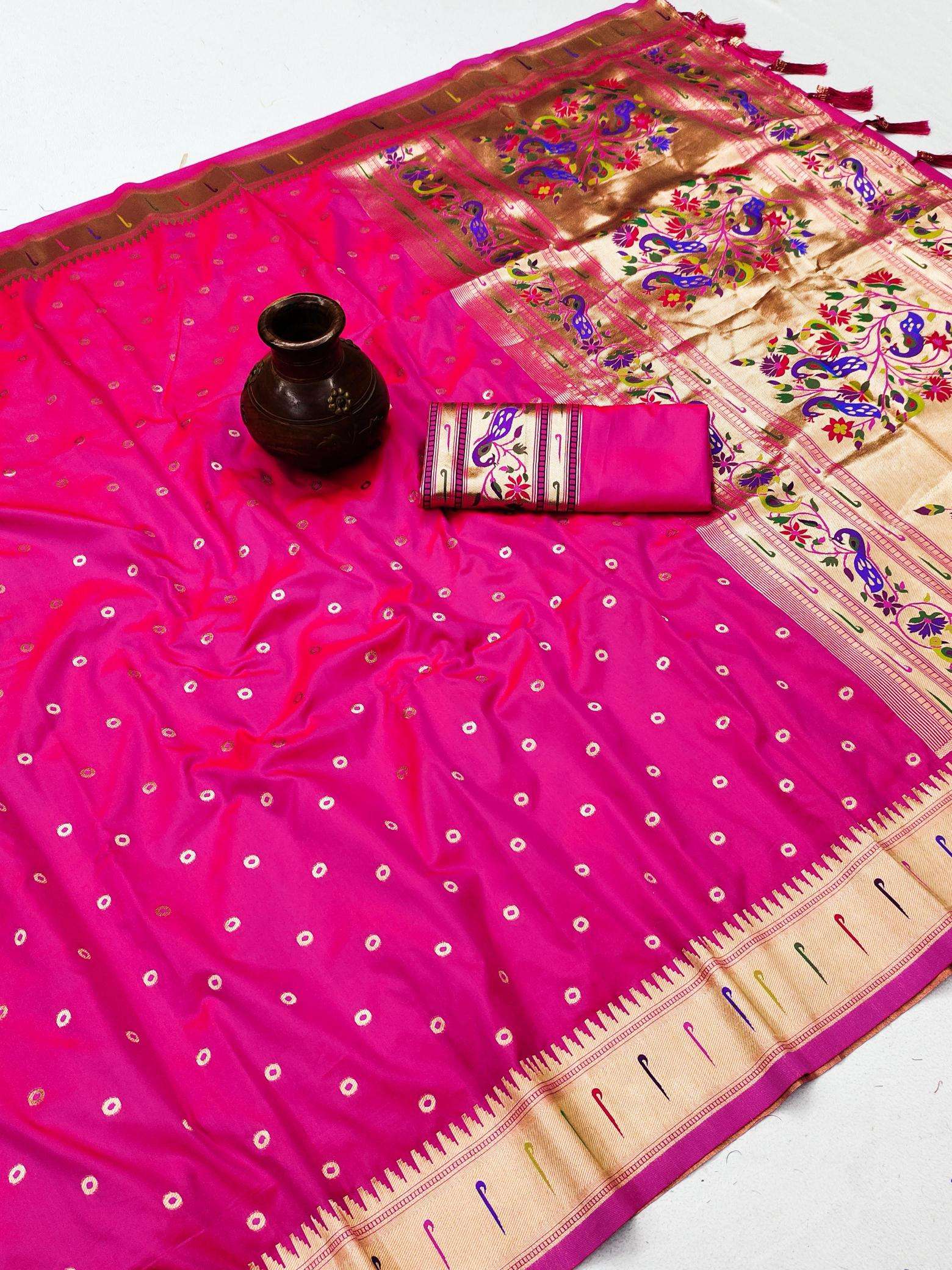 Bindi paithani soft silk zari Surat saree manufacturers