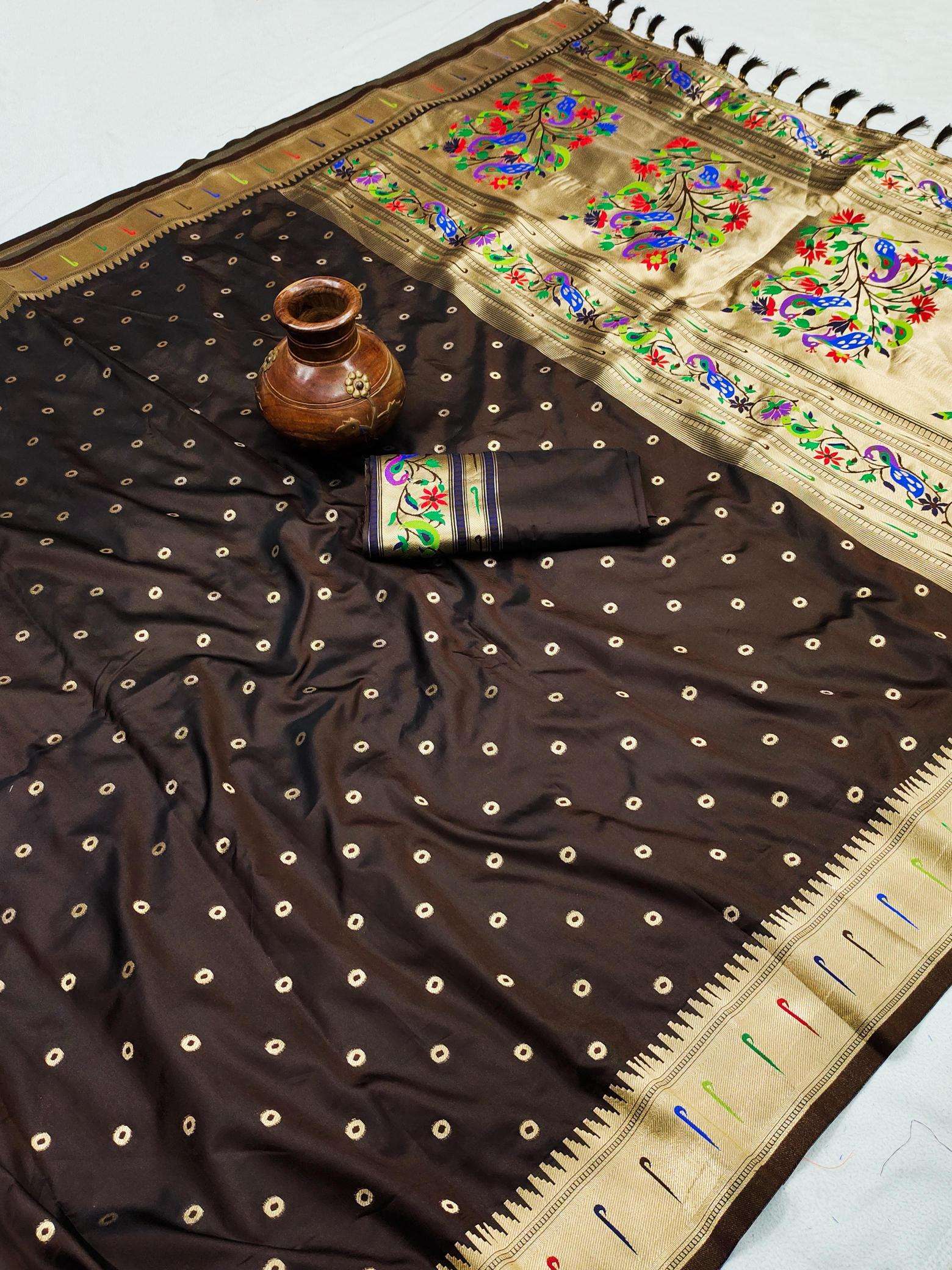 Bindi paithani soft silk zari Surat saree manufacturers