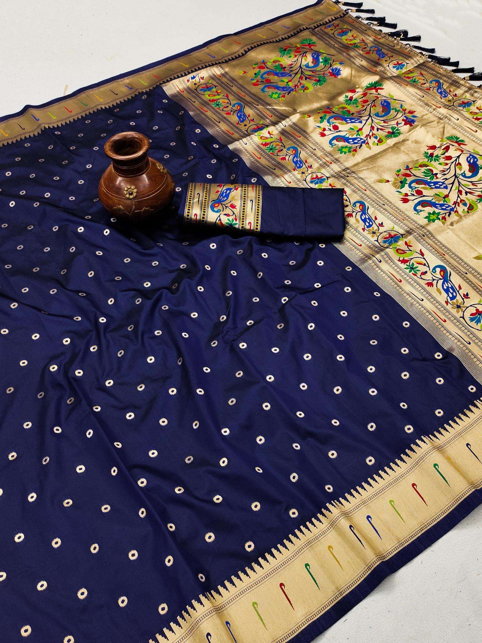Bindi paithani soft silk zari Surat saree manufacturers