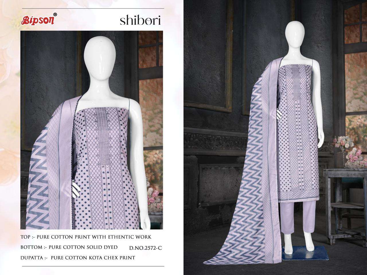 Bipson print shibori 2572 Affordable dress materials in Delhi
