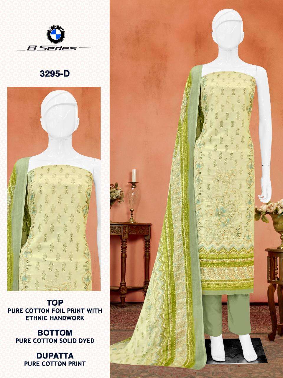 Bipson prints bmw 8 series 3295 Cotton dress materials wholesalers in Surat