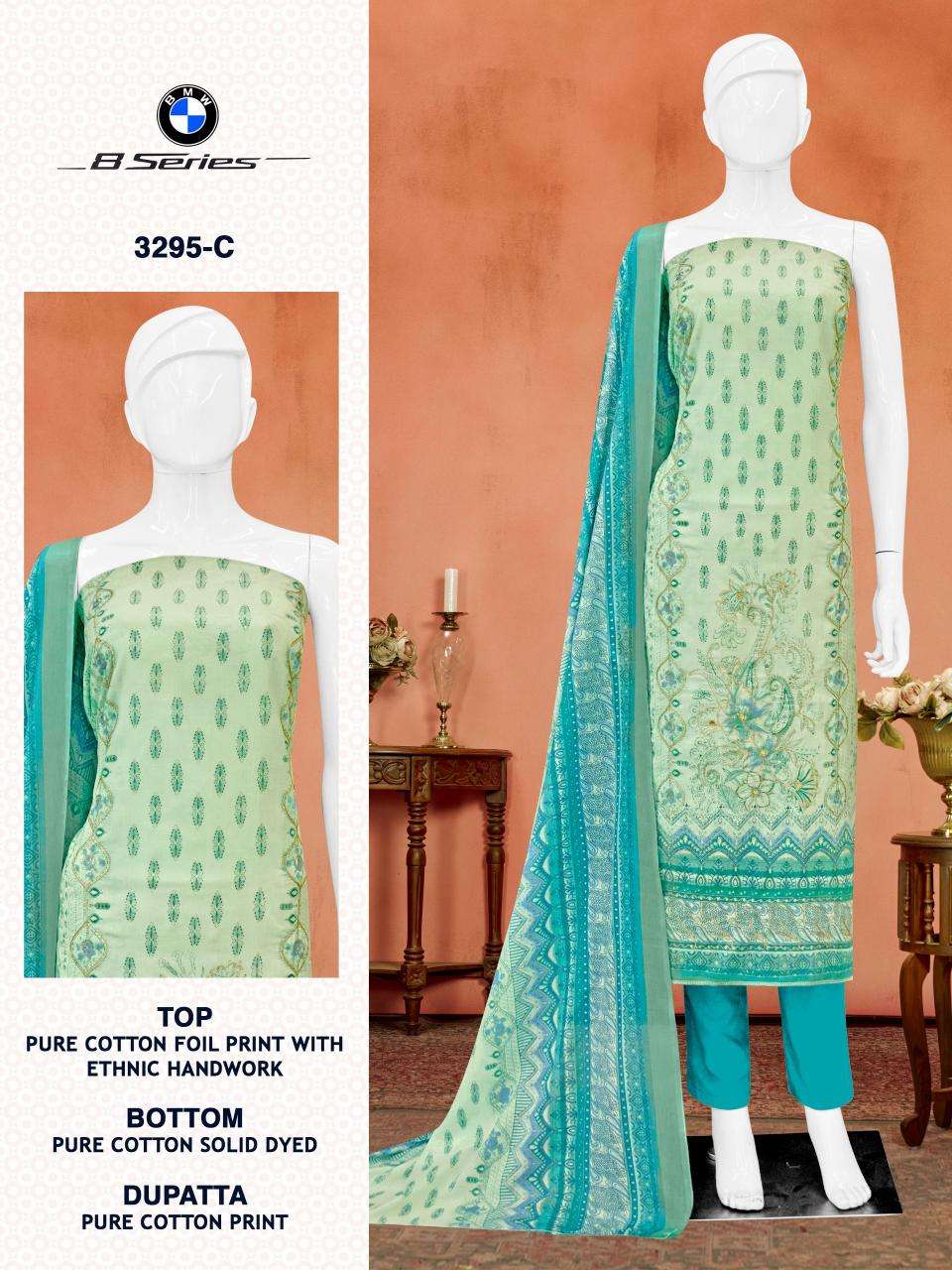 Bipson prints bmw 8 series 3295 Cotton dress materials wholesalers in Surat