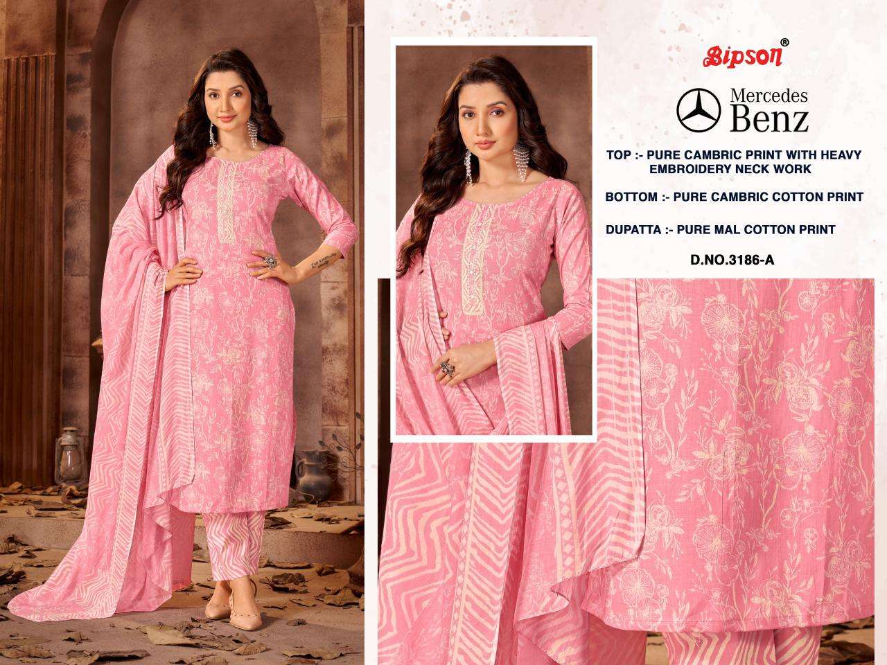 Bipson prints mercedes 3186 Online dress material shopping in Mumbai