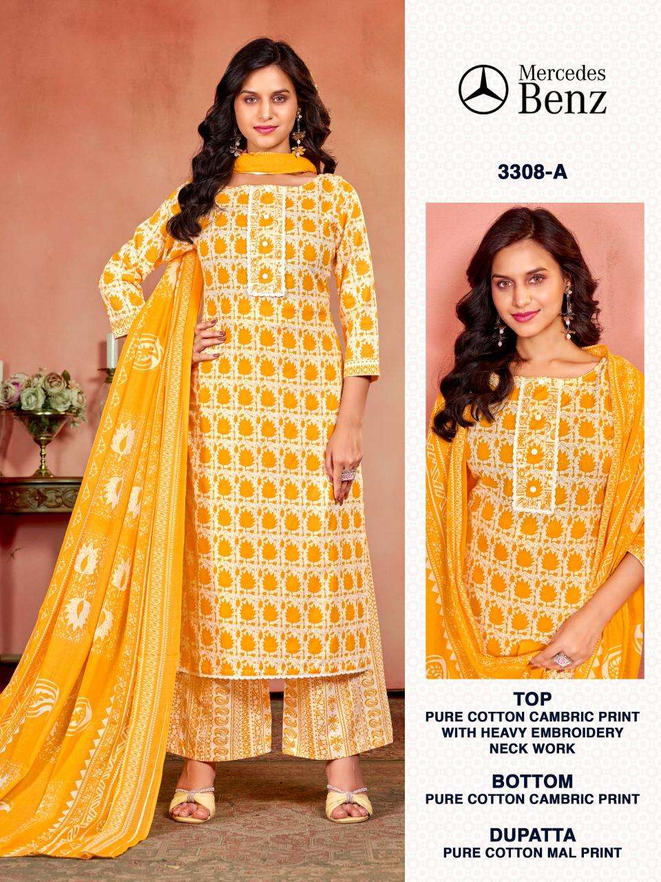 Bipson prints mercedes 3308 Dress material wholesale market in Kolkata