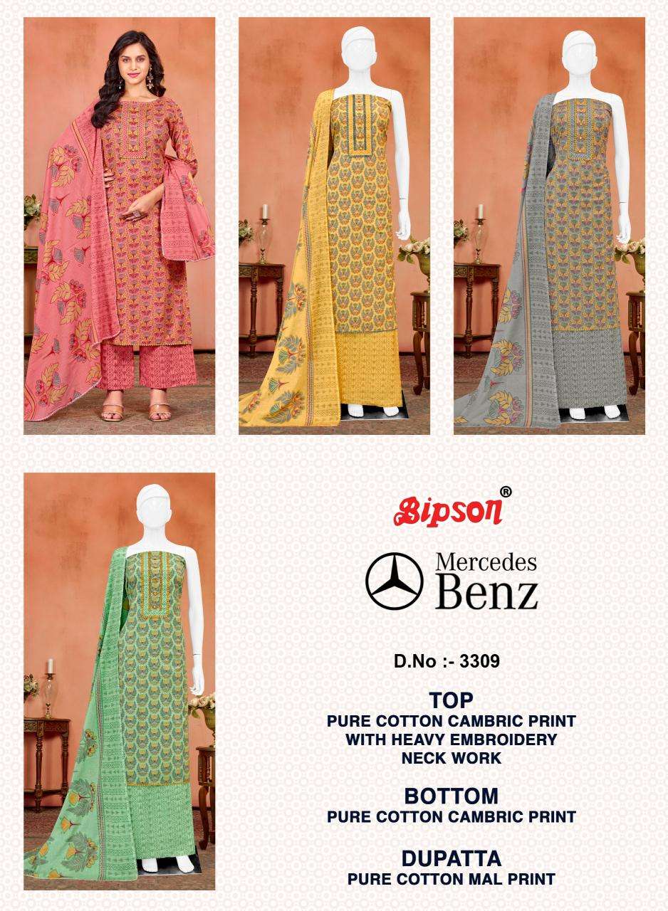 Bipson prints mercedes 3309 Wholesale dress materials suppliers in Kolkata