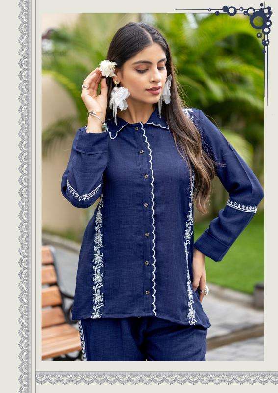 Clysi iris viscose slub coord sets Fancy Kurtis wholesaler in Ahmedabad