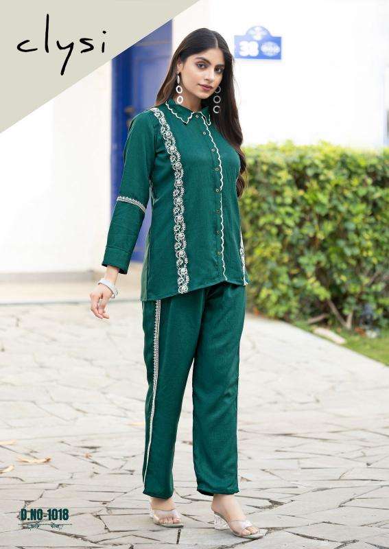 Clysi iris viscose slub coord sets Fancy Kurtis wholesaler in Ahmedabad