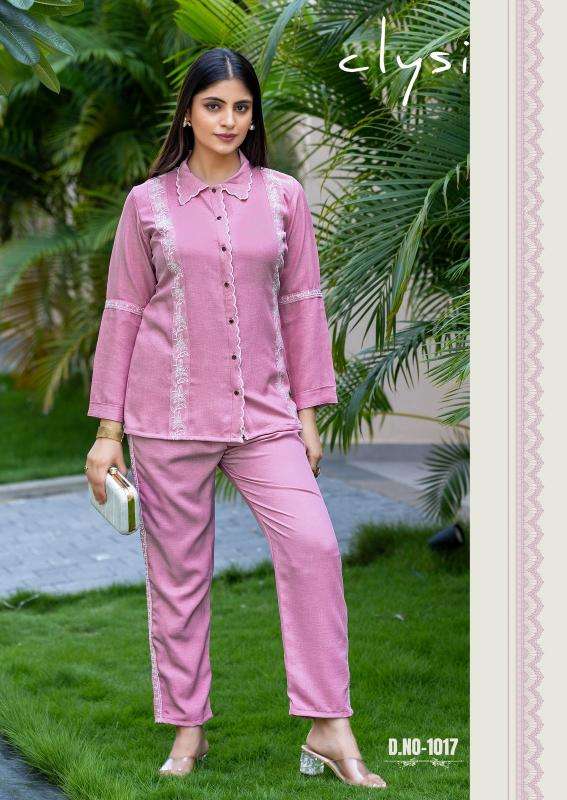 Clysi iris viscose slub coord sets Fancy Kurtis wholesaler in Ahmedabad