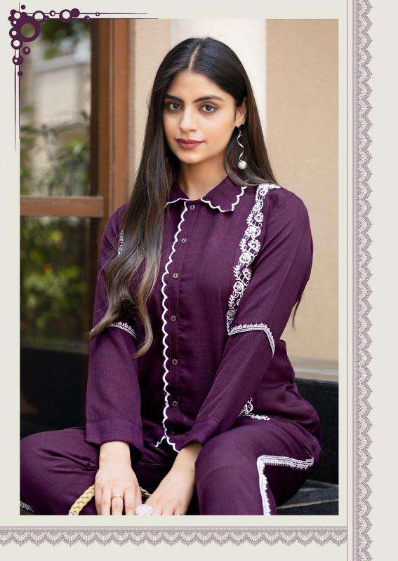 Clysi iris viscose slub coord sets Fancy Kurtis wholesaler in Ahmedabad