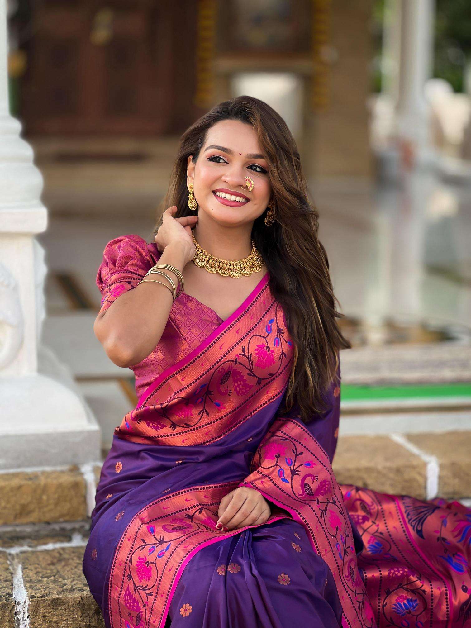 Coin paithani soft silk zari weawing meenakari  Wholesale saree market in Delhi