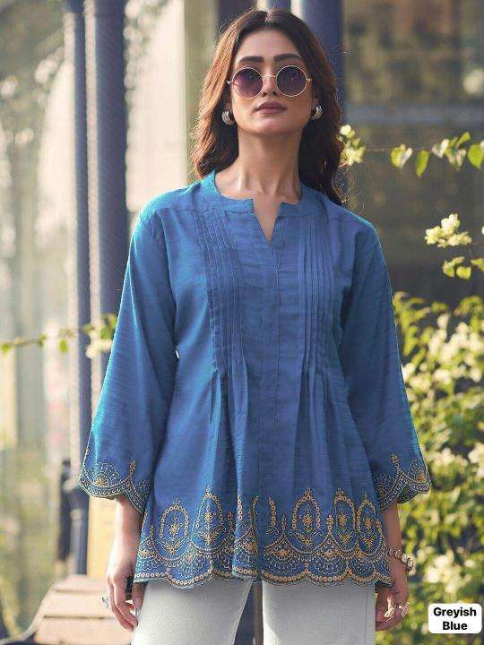 Ff heavy rayon slub short top Kurti manufacturers in Mumbai for boutique