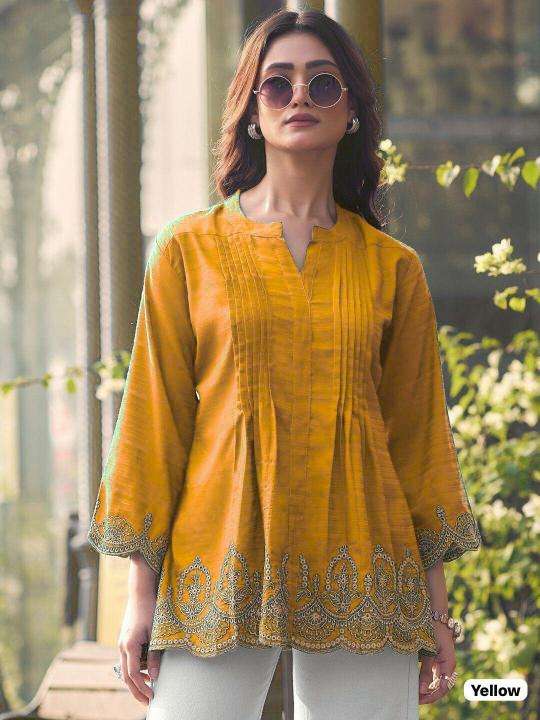 Ff heavy rayon slub short top Kurti manufacturers in Mumbai for boutique
