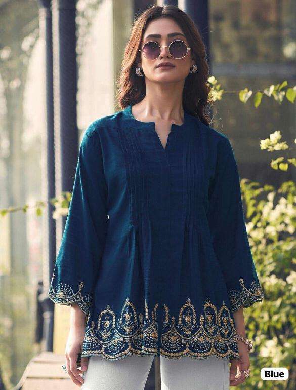 Ff heavy rayon slub short top Kurti manufacturers in Mumbai for boutique