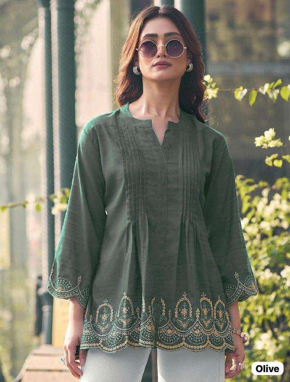 Ff heavy rayon slub short top Kurti manufacturers in Mumbai for boutique