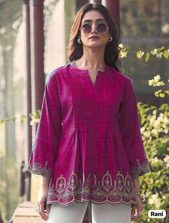 Ff heavy rayon slub short top Kurti manufacturers in Mumbai for boutique
