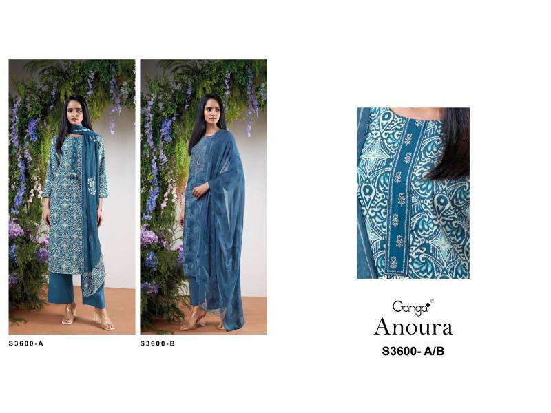 Ganga anoura 3600 Surat dress materials wholesale market