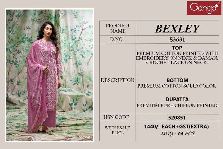 Ganga bexley 3631 Wholesale dress materials dealer in Hyderabad