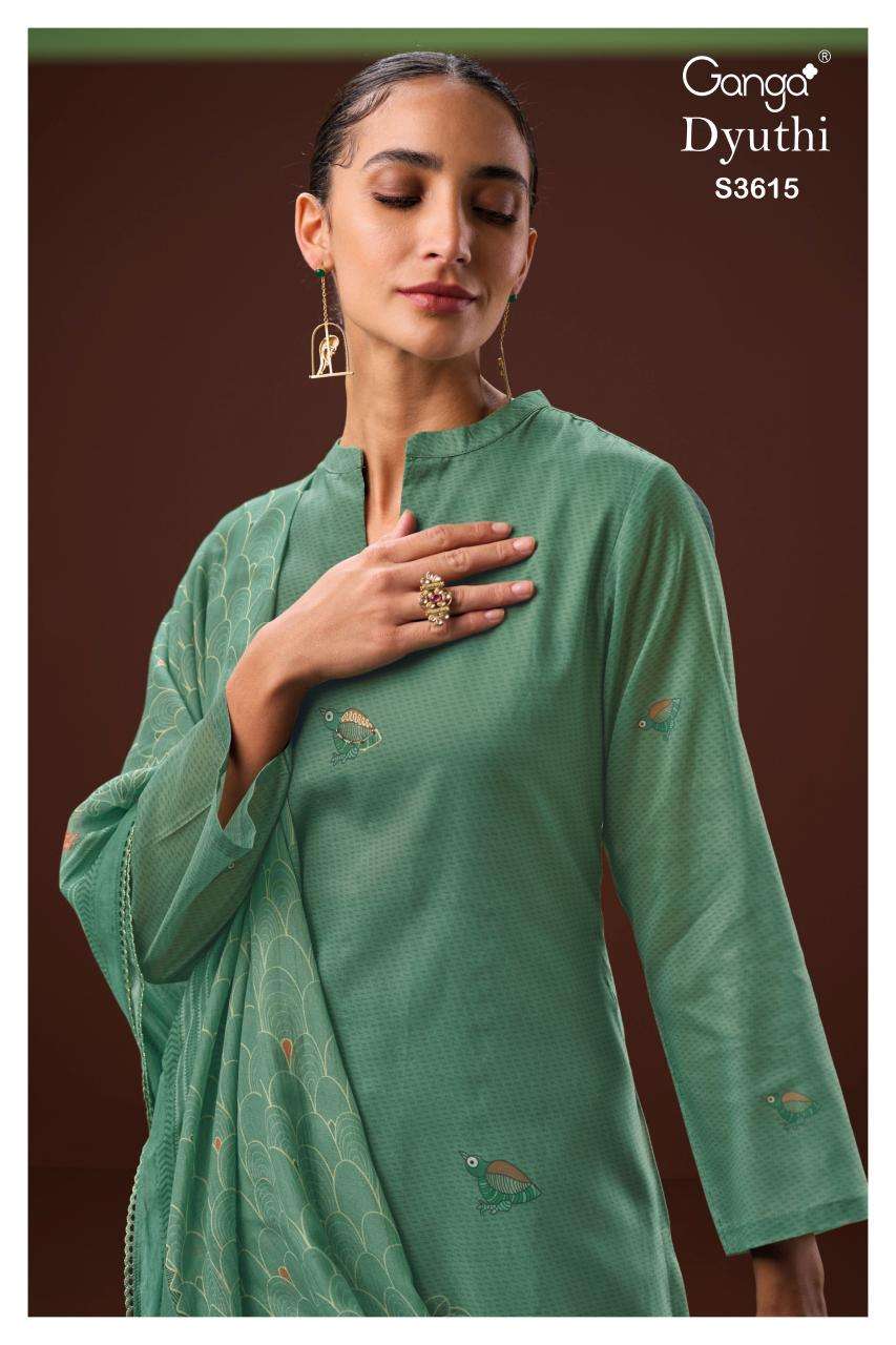Ganga dyuthi 3615 Designer dress materials wholesale