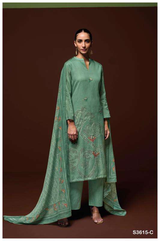 Ganga dyuthi 3615 Designer dress materials wholesale