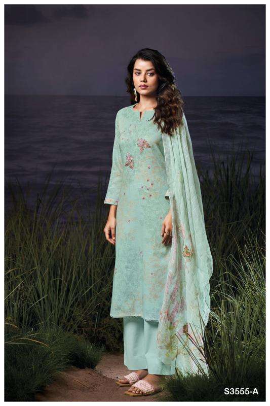 Ganga evanna 3555 Wholesale dress materials in Surat