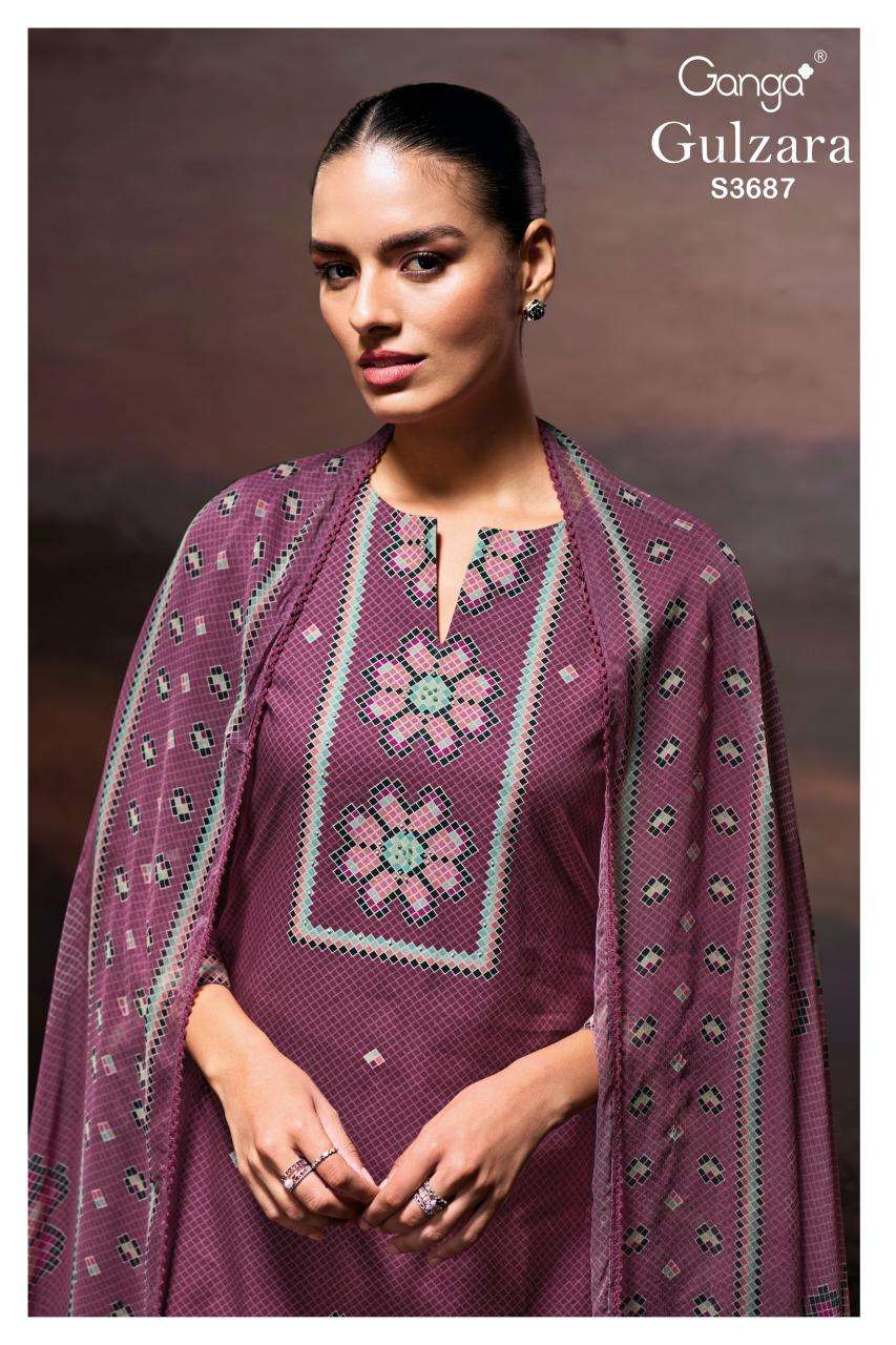 Ganga gulzara 3687 Designer dress materials in Mumbai